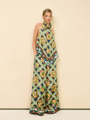 Modern Satin Asymmetrical Print Backless Camisole Top