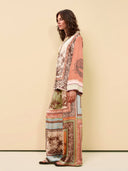 Unique Satin Floral Print Loose Button-Up Shirt