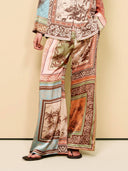 Unique Satin Floral Print Loose Button-Up Shirt