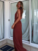 Vacation Style V-neck Lace-up Jumpsuit