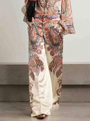 Exquisite Vintage Paisley Print Ruffled Shirt