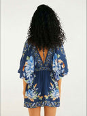 Bohemian Style Ethnic Print V-neck Shorts Jumpsuit