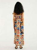 Bohemian Floral Print Smocked Spaghetti Strap Maxi Dress