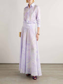 Light Purple Abstract Print Floor-Length Skirt