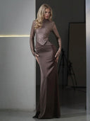 Elegant Lace Satin Mermaid Maxi Dress