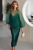 See-Through Shirt And Slip Dress Set