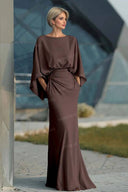 Boat Neck Backless Pleated Maxi Dress