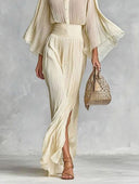 Elegant Pleated Top & Skirt Two-Piece Set