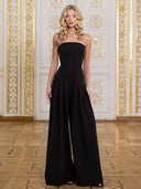 Elegant Strapless Wide-leg Jumpsuit
