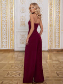 Elegant Strapless Wide-leg Jumpsuit