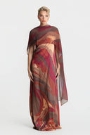 Elegant Strapless Shawl-Style Flowing Maxi Dress