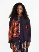 Exquisite Floral Print Linen Elastic Waist Loose Pocket Trousers