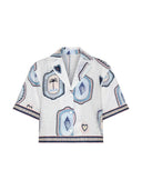 Retro Seashell Print Loose Top