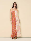 Fashion Floral Printed Strapless Maxi Dress
