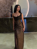 Elegant Sequin Slit Party Maxi Dress