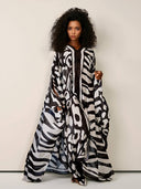 Casual Mottled Print Relaxed Kimono Maxi Dress