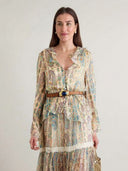 Exquisite Paisley Print Shirt And Skirt Two-piece Set