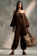Vacation-Style Off-Shoulder Jumpsuit