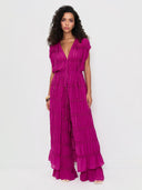 Exquisite Layered Ruffle V-Neck Top & Wide-Leg Pants Two-Piece Set
