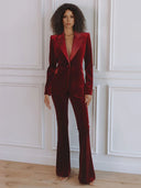 Elegant Velvet Flared Pants