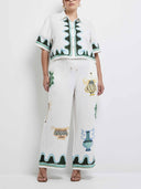 Exquisite Abstract Print Short Shirt