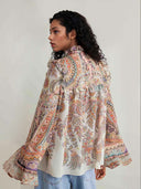 Exquisite Vintage Paisley Print Wide-leg Pants