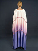 Elegant Satin Gradient Print Maxi Dress