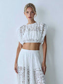 Elegant Lace Midi Skirt
