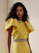 Beautiful Embellished Satin Maxi Skirt
