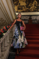 Exquisite Floral Print A-line Midi Dress