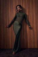 Hollow Pleated Maxi Dress