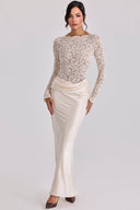 Lace Splicing Pleated Design Maxi Dress