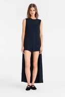 Unique Minimalist High/Low Hem Sleeveless Jumpsuit