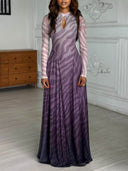 Sexy Animal Print Teardrop Mesh A-Line Maxi Dress