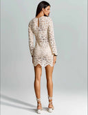 Casual Embroidered Hollow-Out Mini Dress