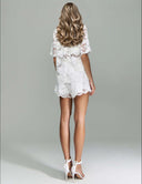 Elegant Lace Shirt & Shorts Two-Piece Set