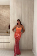 Gradient Sequin Strap Maxi Dress