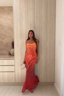 Gradient Sequin Strap Maxi Dress