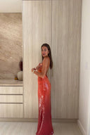 Gradient Sequin Strap Maxi Dress