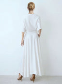 Elegant Irregular Wrap Midi Dress