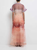 Unique Palm Tree Double-layer Print Maxi Dress