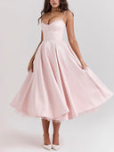 Sexy slim fit waist Midi Dresses