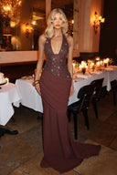 Shiny Pleated Design Maxi Dress