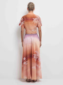 Tropical Print Tie-Front Top & Maxi Skirt Set