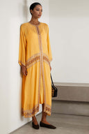 Elegant Fashion Sequin-Trim Sheer Maxi Robe Dress