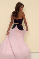 Exquisite Color-Block Sweetheart Neckline Ruched Party Maxi Dress