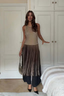 Fashionable Tassel-Trimmed Beaded Sleeveless Top