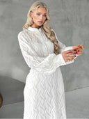 Elegant Jacquard Belt Maxi Dress