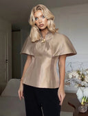 Exquisite Turtleneck Shawl Top
