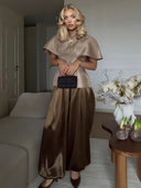 Exquisite Turtleneck Shawl Top
